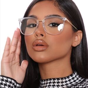 Fashion Nova Gold and Clear Glasses